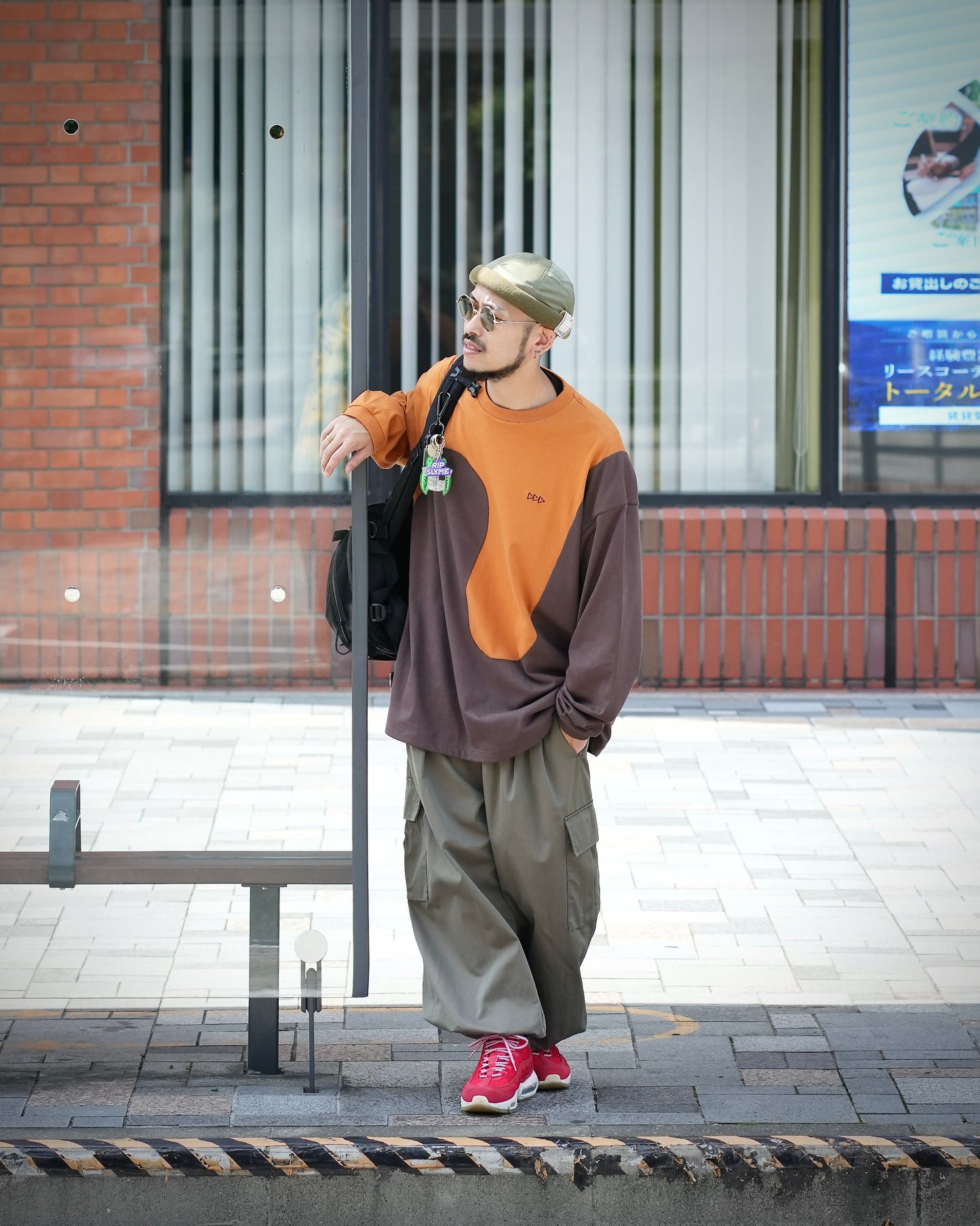 L/S “ WASZN ” / ORANGE × BROWN
